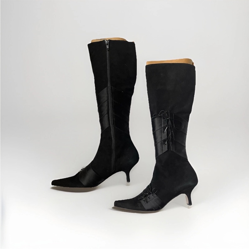 Teatro alla Scala Victorian Steampunk Suede and Silk Handmade Boots Size 6